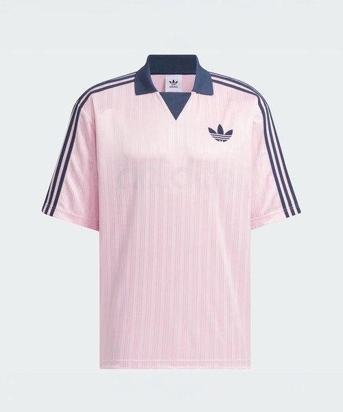 adidas Originals（アディダスオリジナルス）の「adidas originals / アディダス オリジナルス COLLARED GOALIE（Tシャツ/カットソー・レディース・アイボリー/ピンク/ネイビー・X-SMALL）」の3枚目の写真