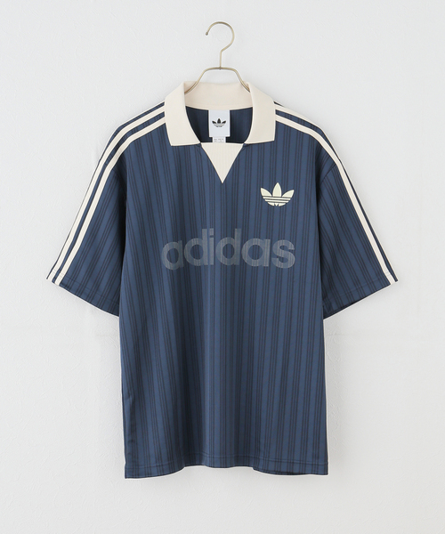adidas Originals（アディダスオリジナルス）の「adidas originals / アディダス オリジナルス COLLARED GOALIE（Tシャツ/カットソー・レディース・アイボリー/ピンク/ネイビー・X-SMALL）」の4枚目の写真