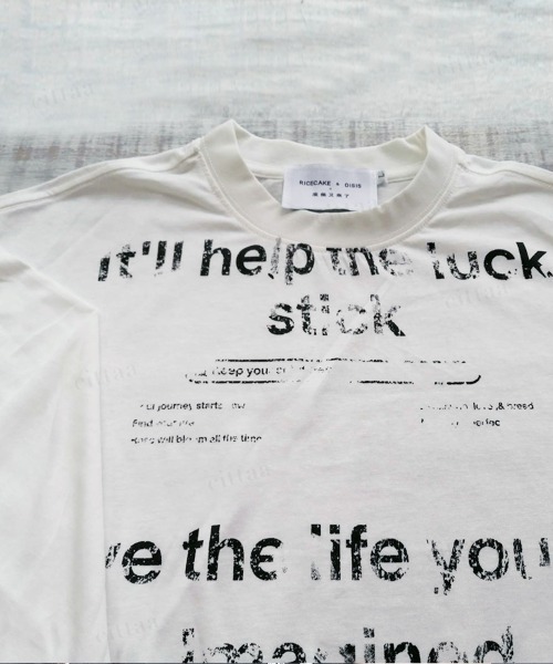 Dalfwin（ダールフィン）の「韓国ファッション Ricecakeダメージプリント薄手長袖Tシャツ（Tシャツ/カットソー・レディース・ホワイト/ブラック・FREE）」の19枚目の写真
