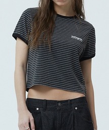 『mahagrid/マハグリッド』BASIC LOGO STRIPE RINGER TEE/ベーシックロゴ ストライプ リンガー Tシャツ