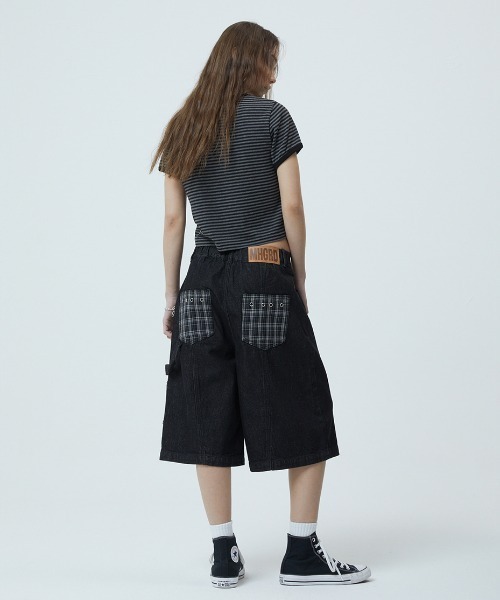 MAHAGRID（マハグリッド）の「『mahagrid/マハグリッド』BASIC LOGO STRIPE RINGER TEE/ベーシックロゴ ストライプ リンガー Tシャツ（Tシャツ/カットソー・レディース・グレー/ブラック・XS）」の6枚目の写真