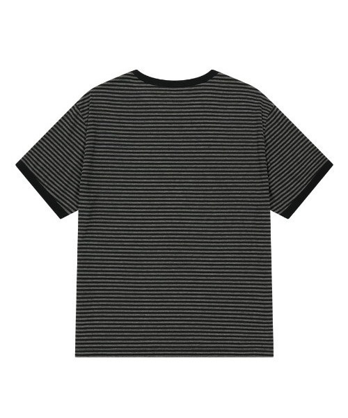 MAHAGRID（マハグリッド）の「『mahagrid/マハグリッド』BASIC LOGO STRIPE RINGER TEE/ベーシックロゴ ストライプ リンガー Tシャツ（Tシャツ/カットソー・レディース・グレー/ブラック・XS）」の16枚目の写真