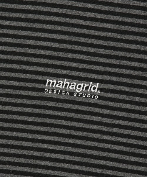 MAHAGRID（マハグリッド）の「『mahagrid/マハグリッド』BASIC LOGO STRIPE RINGER TEE/ベーシックロゴ ストライプ リンガー Tシャツ（Tシャツ/カットソー・レディース・グレー/ブラック・XS）」の18枚目の写真