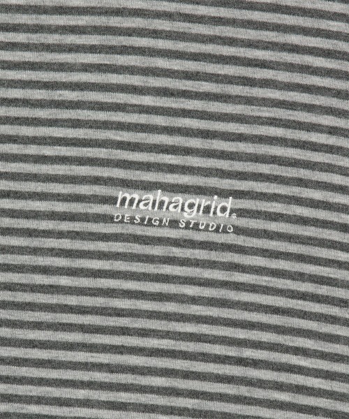MAHAGRID（マハグリッド）の「『mahagrid/マハグリッド』BASIC LOGO STRIPE RINGER TEE/ベーシックロゴ ストライプ リンガー Tシャツ（Tシャツ/カットソー・レディース・グレー/ブラック・XS）」の12枚目の写真