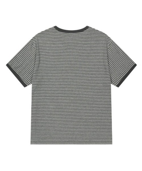 MAHAGRID（マハグリッド）の「『mahagrid/マハグリッド』BASIC LOGO STRIPE RINGER TEE/ベーシックロゴ ストライプ リンガー Tシャツ（Tシャツ/カットソー・レディース・グレー/ブラック・XS）」の10枚目の写真