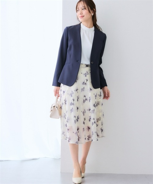 7days Life Styling（セブンデイズライフスタイリング）の「水彩フラワー柄フレアスカート（スカート・レディース・ブラック系/ホワイト系・3L/LL/L/M/4L）」の4枚目の写真