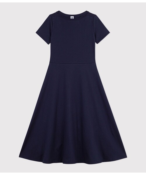 PETIT BATEAU（プチバトー）の「半袖フレアワンピース（ワンピース・レディース・ネイビー・SMALL/LARGE/MEDIUM/XX-SMALL/X-SMALL）」の4枚目の写真