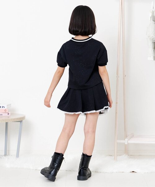 algy(アルジー)の「ラメミニ裏毛セットアップ(セットアップ・キッズ・ラベンダー/ブラック・160/150/140/130)」の5枚目の写真