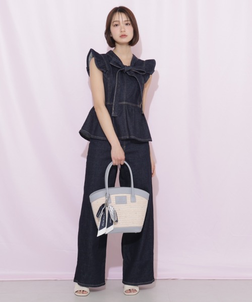 JILL by JILL STUART（ジルバイジルスチュアート）の「SOMETHING 別注デニムビスチェ（シャツ/ブラウス・レディース・ピンク/ネイビー・FREE）」の17枚目の写真