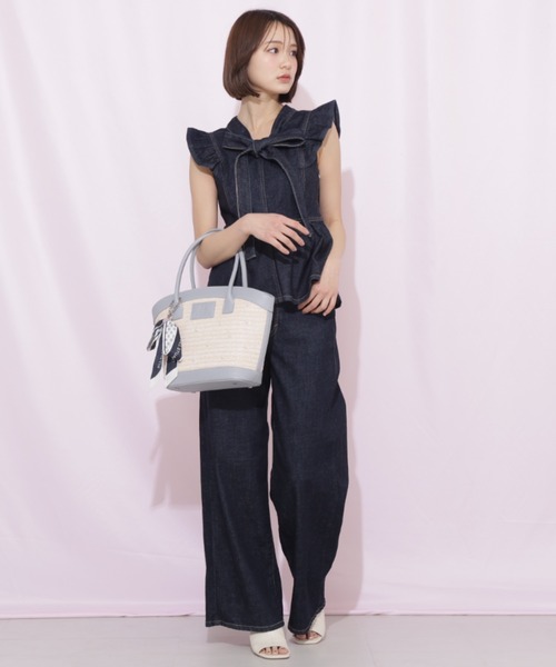 JILL by JILL STUART（ジルバイジルスチュアート）の「SOMETHING 別注デニムビスチェ（シャツ/ブラウス・レディース・ピンク/ネイビー・FREE）」の19枚目の写真