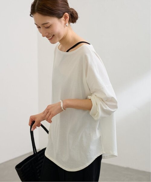 FRAMeWORK（フレームワーク）の「≪新色 / 追加≫ドライタッチコットンL/Tee（Tシャツ/カットソー・レディース・ブラック/ホワイト/ブラウン/モスグリーン・FREE）」の2枚目の写真