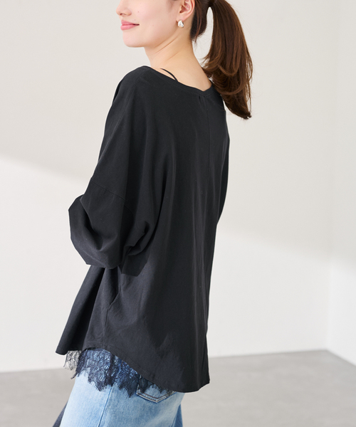 FRAMeWORK（フレームワーク）の「≪新色 / 追加≫ドライタッチコットンL/Tee（Tシャツ/カットソー・レディース・ブラック/ホワイト/ブラウン/モスグリーン・FREE）」の9枚目の写真