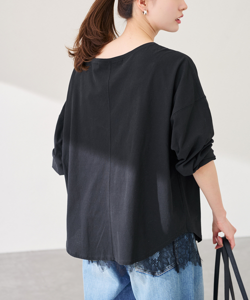 FRAMeWORK（フレームワーク）の「≪新色 / 追加≫ドライタッチコットンL/Tee（Tシャツ/カットソー・レディース・ブラック/ホワイト/ブラウン/モスグリーン・FREE）」の10枚目の写真