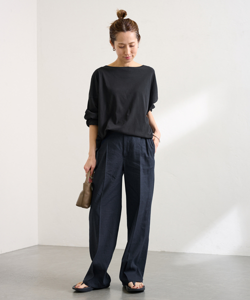 FRAMeWORK（フレームワーク）の「≪新色 / 追加≫ドライタッチコットンL/Tee（Tシャツ/カットソー・レディース・ブラック/ホワイト/ブラウン/モスグリーン・FREE）」の11枚目の写真