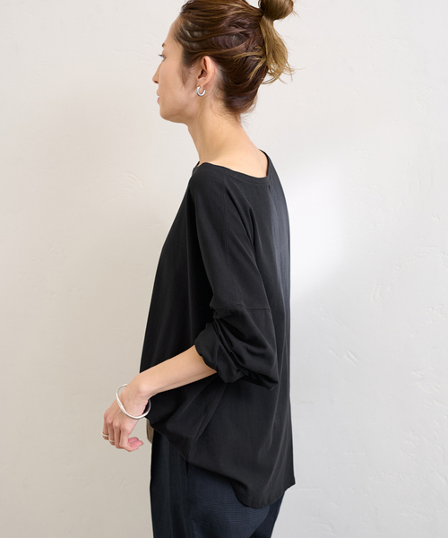 FRAMeWORK（フレームワーク）の「≪新色 / 追加≫ドライタッチコットンL/Tee（Tシャツ/カットソー・レディース・ブラック/ホワイト/ブラウン/モスグリーン・FREE）」の15枚目の写真