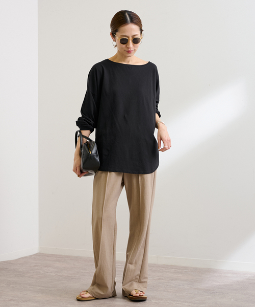 FRAMeWORK（フレームワーク）の「≪新色 / 追加≫ドライタッチコットンL/Tee（Tシャツ/カットソー・レディース・ブラック/ホワイト/ブラウン/モスグリーン・FREE）」の17枚目の写真