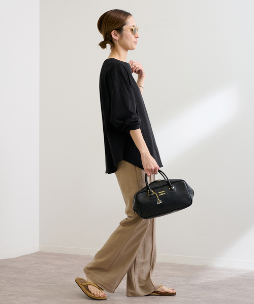 FRAMeWORK（フレームワーク）の「≪新色 / 追加≫ドライタッチコットンL/Tee（Tシャツ/カットソー・レディース・ブラック/ホワイト/ブラウン/モスグリーン・FREE）」の18枚目の写真