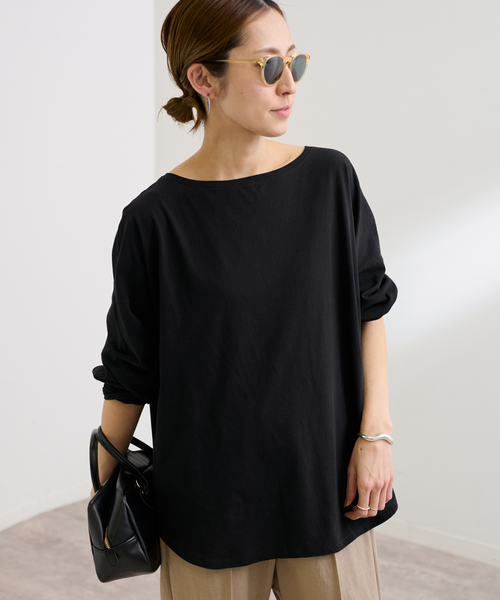 FRAMeWORK（フレームワーク）の「≪新色 / 追加≫ドライタッチコットンL/Tee（Tシャツ/カットソー・レディース・ブラック/ホワイト/ブラウン/モスグリーン・FREE）」の19枚目の写真