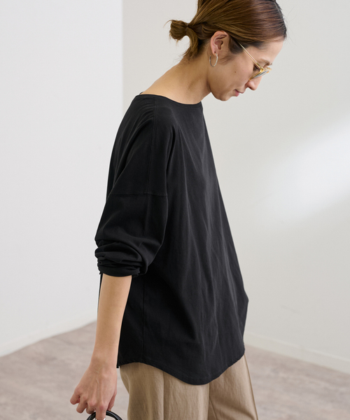 FRAMeWORK（フレームワーク）の「≪新色 / 追加≫ドライタッチコットンL/Tee（Tシャツ/カットソー・レディース・ブラック/ホワイト/ブラウン/モスグリーン・FREE）」の20枚目の写真