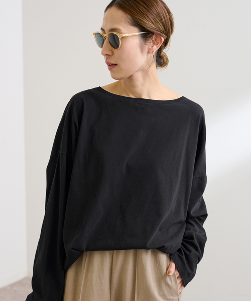 FRAMeWORK（フレームワーク）の「≪新色 / 追加≫ドライタッチコットンL/Tee（Tシャツ/カットソー・レディース・ブラック/ホワイト/ブラウン/モスグリーン・FREE）」の21枚目の写真