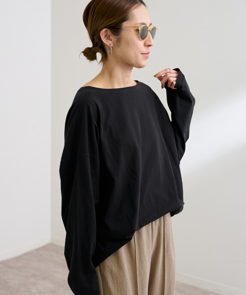 FRAMeWORK（フレームワーク）の「≪新色 / 追加≫ドライタッチコットンL/Tee（Tシャツ/カットソー・レディース・ブラック/ホワイト/ブラウン/モスグリーン・FREE）」の22枚目の写真