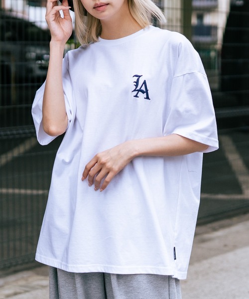SAVIER（サビアー）の「【SAVIER/サビアー】×【ZERO STAIN/ゼロステイン】コラボ  LA ロゴ刺繍 半袖 Tシャツ/ LA Logo（Tシャツ/カットソー・メンズ・オフホワイト/ブラック/ホワイト・MEDIUM/LARGE）」の19枚目の写真