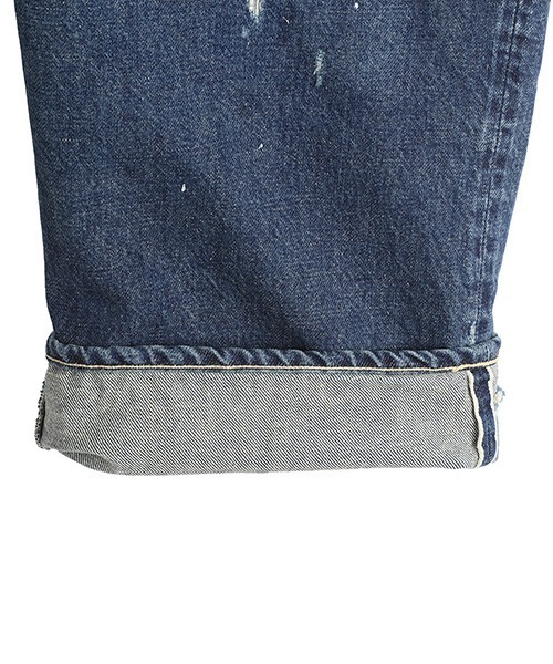 GOLD（ゴールド）の「GOLD / ゴールド：RECYCLED WASTE SUVIN COTTON YARN 14oz DENIM 5POCKET WIDE PANTS VINTAGE WASHED(ZI：25B-GL42579H[MUS]（デニムパンツ・メンズ・ネイビー・M）」の8枚目の写真