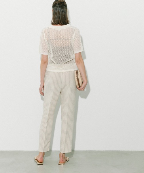 coca（coca）（コカ）の「ストライプテーパードパンツ（スラックス・レディース・ライトベージュ/ネイビー・S/M/L）」の16枚目の写真
