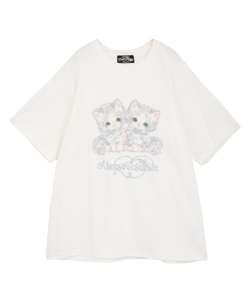 Candy Stripper(キャンディストリッパー)の「ALWAYS TOGETHER BIG Tシャツ(Tシャツ/カットソー・レディース・ブラック/ライトブルー/オフホワイト/ピンク・FREE)」の2枚目の写真