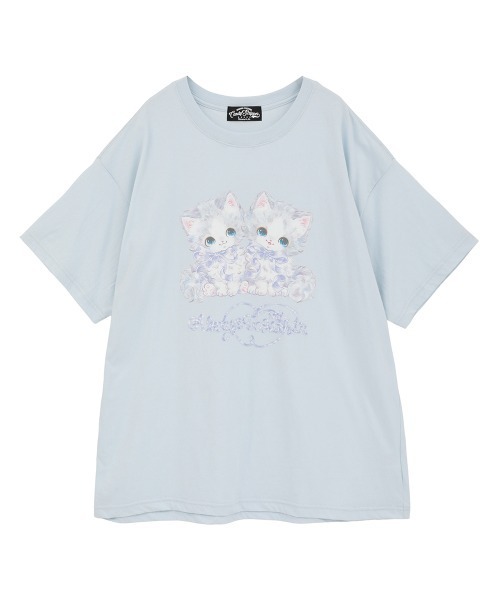 Candy Stripper(キャンディストリッパー)の「ALWAYS TOGETHER BIG Tシャツ(Tシャツ/カットソー・レディース・ブラック/ライトブルー/オフホワイト/ピンク・FREE)」の4枚目の写真