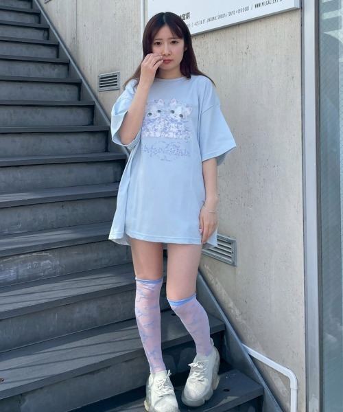 Candy Stripper(キャンディストリッパー)の「ALWAYS TOGETHER BIG Tシャツ(Tシャツ/カットソー・レディース・ブラック/ライトブルー/オフホワイト/ピンク・FREE)」の20枚目の写真