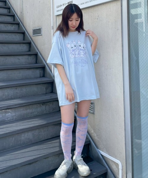 Candy Stripper(キャンディストリッパー)の「ALWAYS TOGETHER BIG Tシャツ(Tシャツ/カットソー・レディース・ブラック/ライトブルー/オフホワイト/ピンク・FREE)」の22枚目の写真