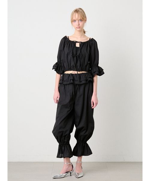 SORIN(ソリン )の「Ribbon Open Blouse/リボンオープンブラウス(シャツ/ブラウス・レディース・ブラック/ホワイト・38)」の6枚目の写真