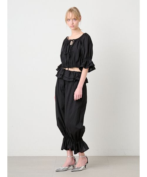 SORIN(ソリン )の「Ribbon Open Blouse/リボンオープンブラウス(シャツ/ブラウス・レディース・ブラック/ホワイト・38)」の5枚目の写真