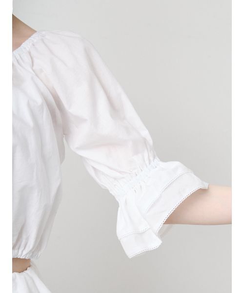 SORIN(ソリン )の「Ribbon Open Blouse/リボンオープンブラウス(シャツ/ブラウス・レディース・ブラック/ホワイト・38)」の14枚目の写真