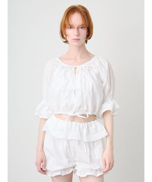 SORIN(ソリン )の「Ribbon Open Blouse/リボンオープンブラウス(シャツ/ブラウス・レディース・ブラック/ホワイト・38)」の11枚目の写真