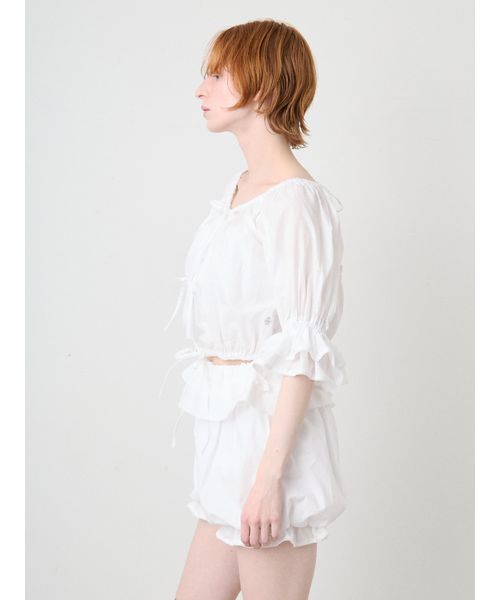 SORIN(ソリン )の「Ribbon Open Blouse/リボンオープンブラウス(シャツ/ブラウス・レディース・ブラック/ホワイト・38)」の10枚目の写真