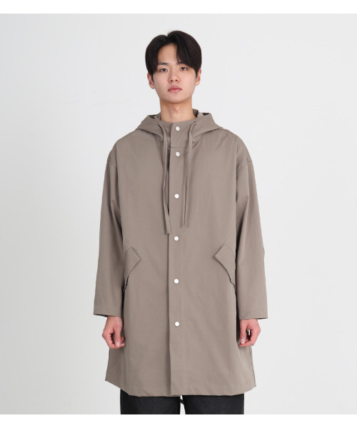 BUTTON SEOUL(ボタンソウル)の「サファリレインフードコート3カラー(カーキグレー)(ミリタリージャケット・メンズ・その他・M/L/XL)」の2枚目の写真