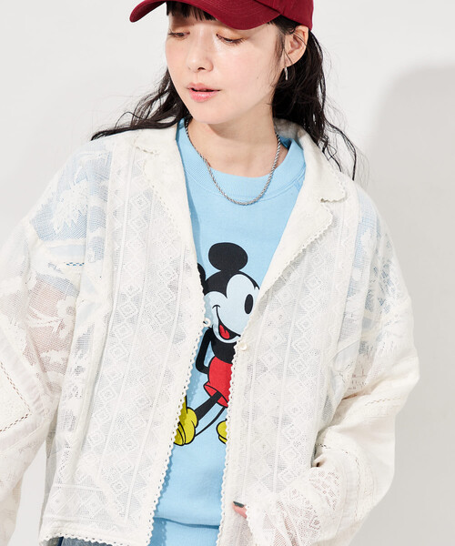 FREAK'S STORE(フリークスストア)の「インド ヴィンテージ風 レースシャツ/シアーシャツジャケット(シャツ/ブラウス・レディース・オフホワイト/ブラック・フリ-)」の5枚目の写真