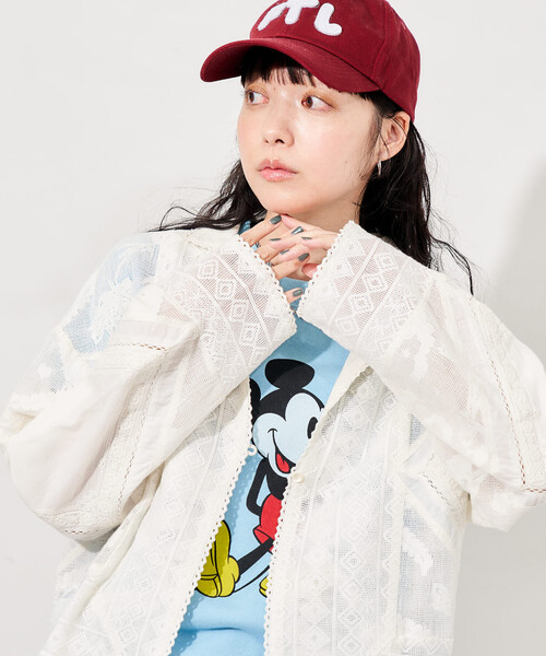 FREAK'S STORE(フリークスストア)の「インド ヴィンテージ風 レースシャツ/シアーシャツジャケット(シャツ/ブラウス・レディース・オフホワイト/ブラック・フリ-)」の9枚目の写真
