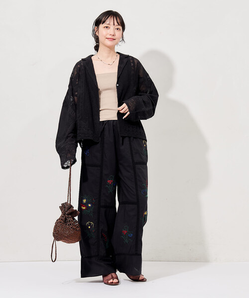 FREAK'S STORE(フリークスストア)の「インド ヴィンテージ風 レースシャツ/シアーシャツジャケット(シャツ/ブラウス・レディース・オフホワイト/ブラック・フリ-)」の15枚目の写真