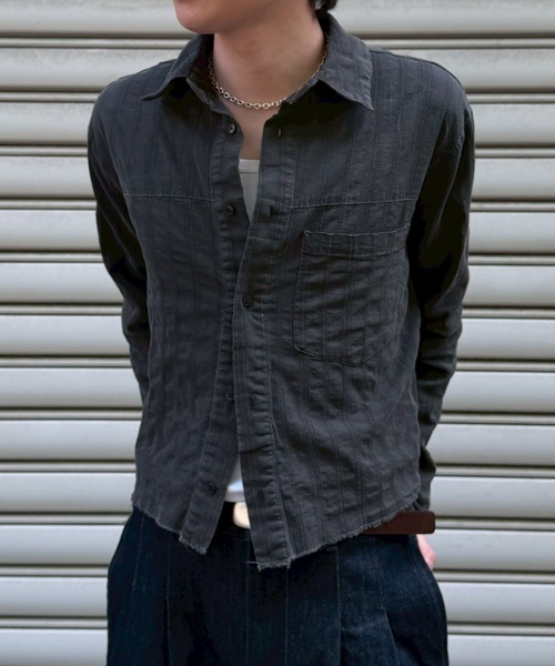 Chikashitsu+ pigment cut off shirt — футболка с пигментной обработкой (длинный рукав)