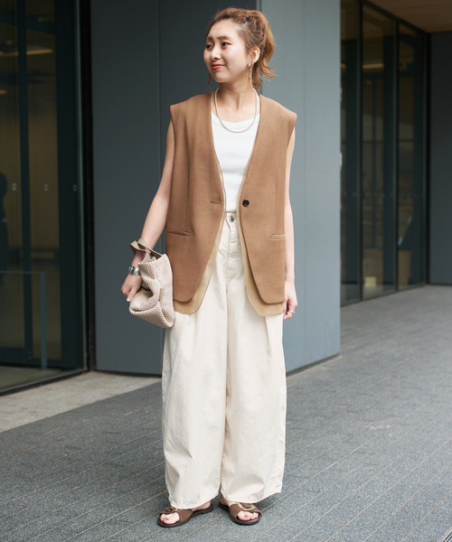 Spick & Span(スピックアンドスパン)の「SOMETHING / サムシング for SS 別注 HYPER CURVE LITE(チノパンツ・レディース・カーキ/アイボリー・MEDIUM/SMALL)」の3枚目の写真