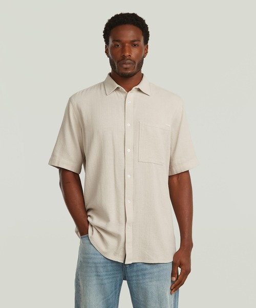G-STAR(ジースター)の「One Pocket Regular Shirt/ワンポケットレギュラーシャツ(シャツ/ブラウス・メンズ・ホワイト系その他/グリーン系その他・LARGE/X-SMALL/X-LARGE/MEDIUM/SMALL)」の1枚目の写真