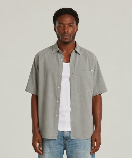 G-STAR(ジースター)の「One Pocket Regular Shirt/ワンポケットレギュラーシャツ(シャツ/ブラウス・メンズ・ホワイト系その他/グリーン系その他・LARGE/X-SMALL/X-LARGE/MEDIUM/SMALL)」の2枚目の写真