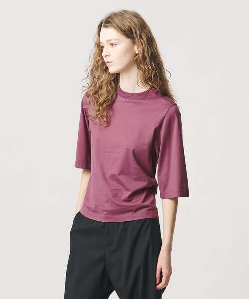 LOEFF（ロエフ）の「＜LOEFF＞スビンコットン ショートスリーブ Tシャツ（Tシャツ/カットソー・レディース・ブラック/ホワイト/パープル・FREE）」の3枚目の写真
