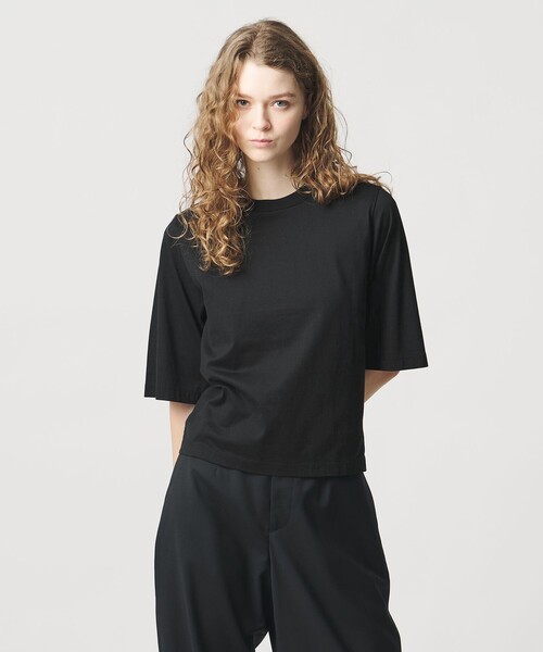 LOEFF（ロエフ）の「＜LOEFF＞スビンコットン ショートスリーブ Tシャツ（Tシャツ/カットソー・レディース・ブラック/ホワイト/パープル・FREE）」の2枚目の写真