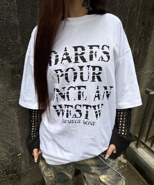 Figments(フィグメンツ)の「ノイズロゴビッグT(Tシャツ/カットソー・レディース・ホワイト/ブラック・FREE)」の3枚目の写真