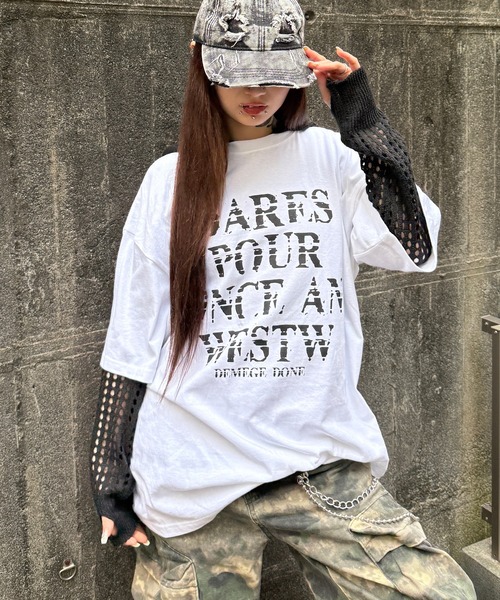 Figments(フィグメンツ)の「ノイズロゴビッグT(Tシャツ/カットソー・レディース・ホワイト/ブラック・FREE)」の5枚目の写真