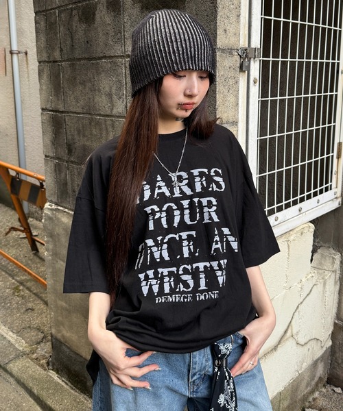 Figments(フィグメンツ)の「ノイズロゴビッグT(Tシャツ/カットソー・レディース・ホワイト/ブラック・FREE)」の7枚目の写真